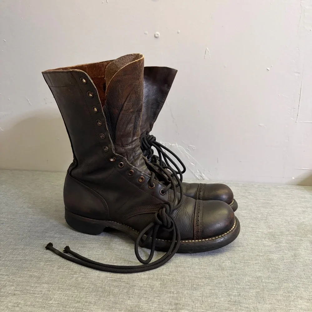 Corcoran Jump Boots Men 7C Vintage 60s Army Military Leather Combat Cap Toe